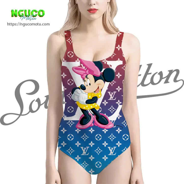 Lv feat minnie mouse smile disney swimsuit louis vuitton gift uninque for women